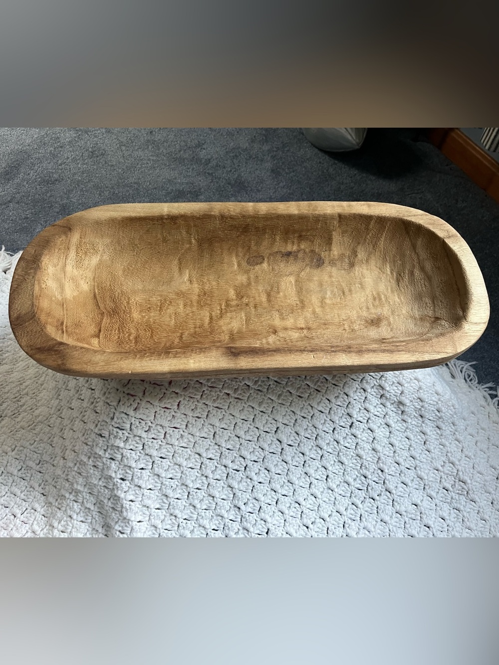 Natural Wood Decorative Dough Bowl - aprox 31” x 9”
